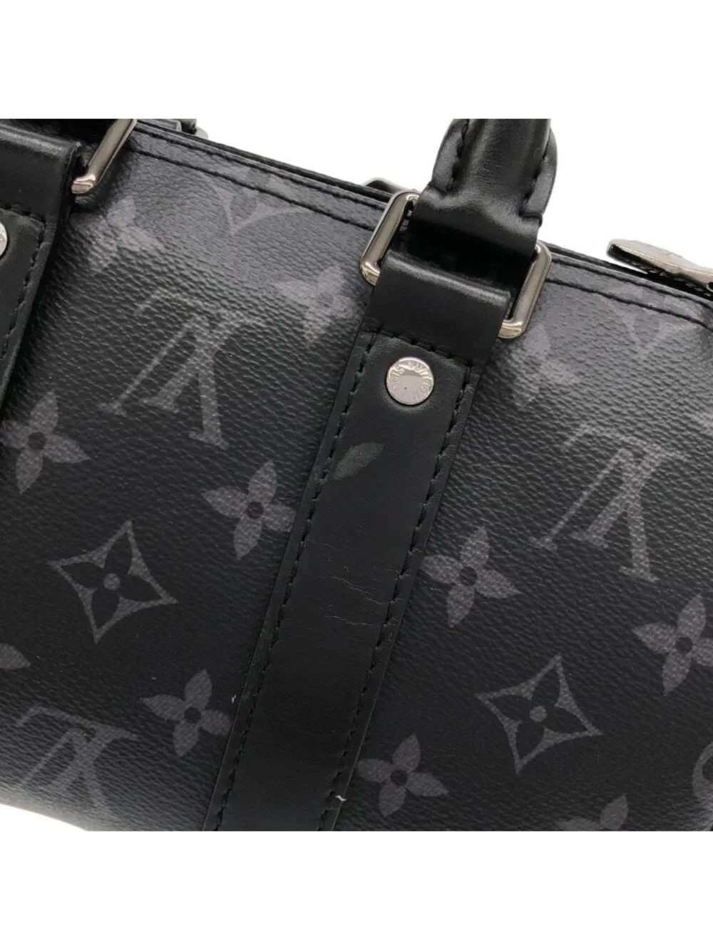 Louis Vuitton Monogram Eclipse Reverse Keepall Bandouliere 25 Boston Bag